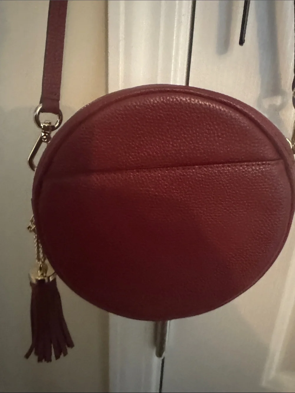 Michael Kors Merlot Round Crossbody with Tassel